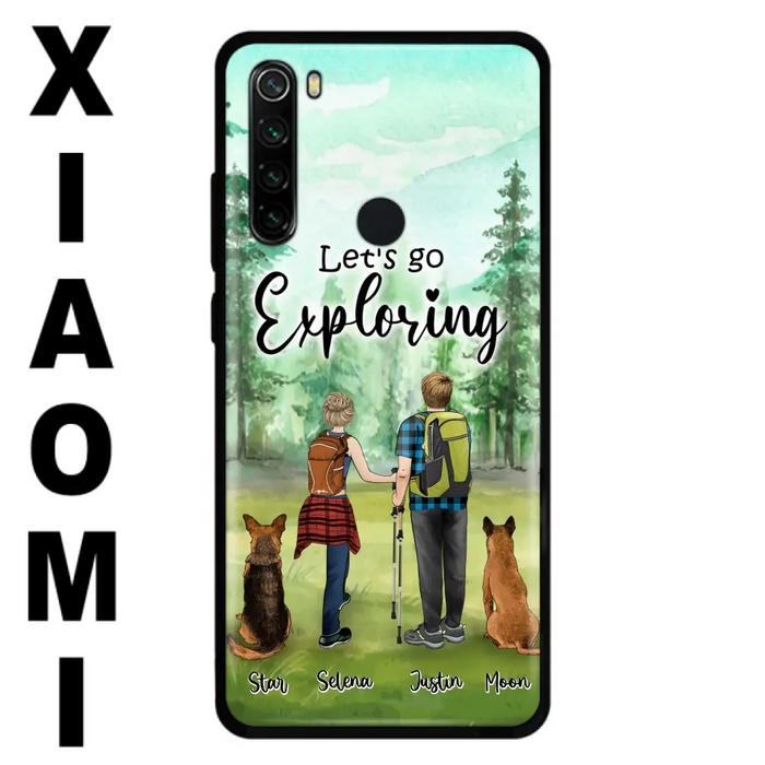 Personalized Trekking Woods Couple With Dogs Phone Case - Couple With Up to 2 Pets - Case For Xiaomi, Huawei and Oppo - 6CIAJ9