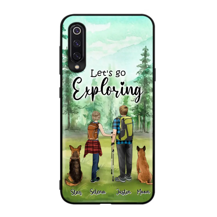 Personalized Trekking Woods Couple With Dogs Phone Case - Couple With Up to 2 Pets - Case For Xiaomi, Huawei and Oppo - 6CIAJ9