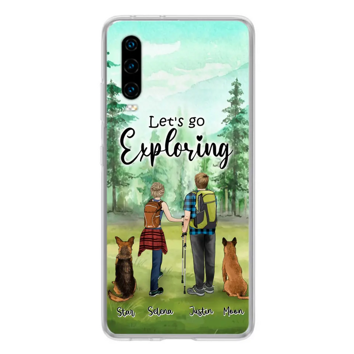 Personalized Trekking Woods Couple With Dogs Phone Case - Couple With Up to 2 Pets - Case For Xiaomi, Huawei and Oppo - 6CIAJ9