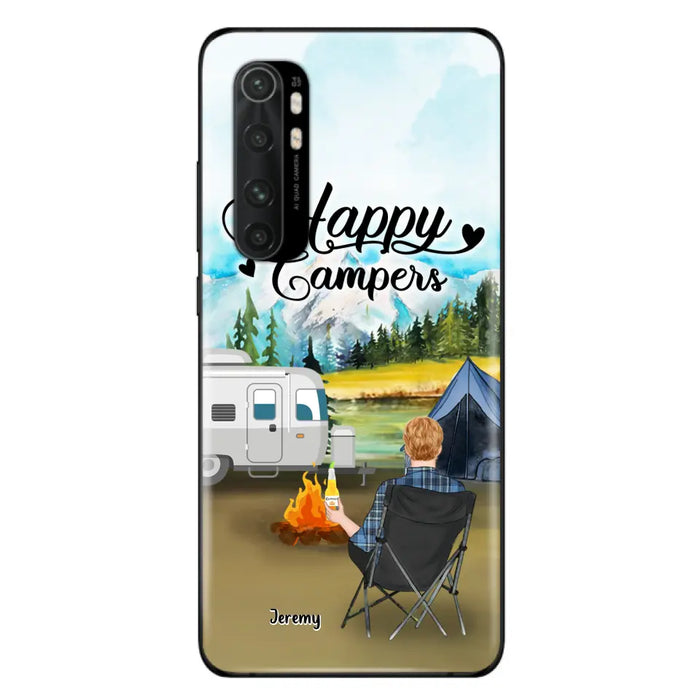 Personalized Camping Phone Case - Single Parent/Couple With Up to 3 Dogs - Happy Campers - Phone Case For Xiaomi, Oppo, Huawei