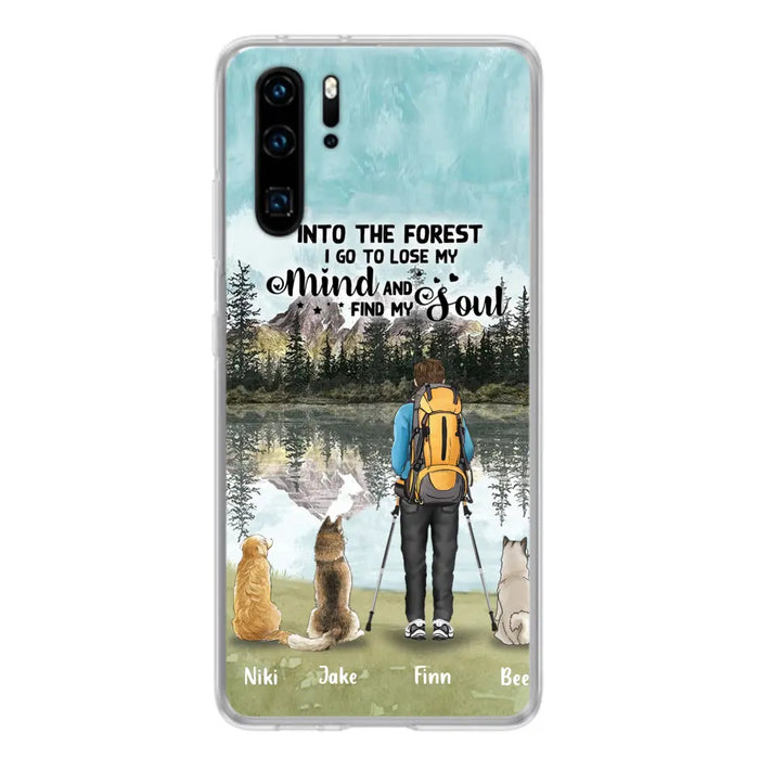 Personalized Solo Hiking With Dogs Phone Case - Woman/Man With Up to 3 Pets - Case For Xiaomi, Huawei and Oppo - Q67GXN