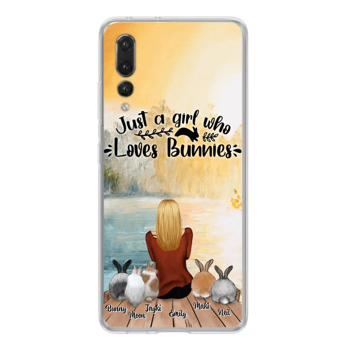 Personalized Rabbit Mom Phone Case - Gifts For Rabbit Lovers With Up to 5 Rabbits - Just A Gril Who Loves Bunnies