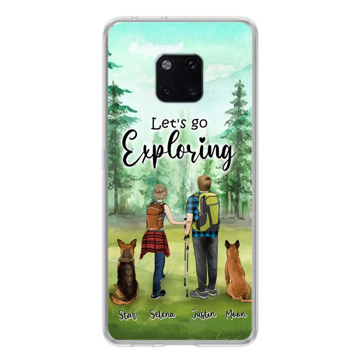 Personalized Trekking Woods Couple With Dogs Phone Case - Couple With Up to 2 Pets - Case For Xiaomi, Huawei and Oppo - 6CIAJ9
