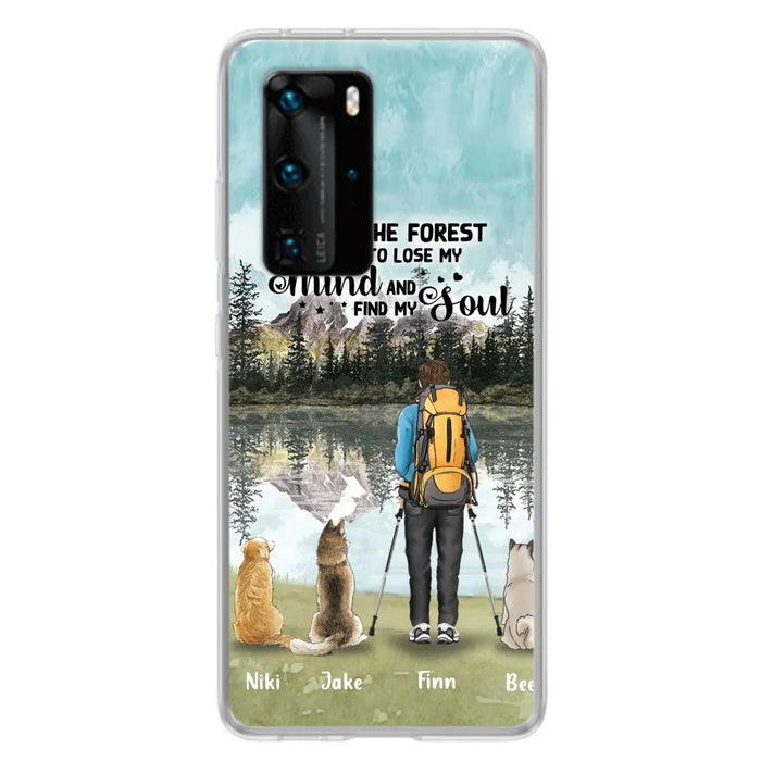 Personalized Solo Hiking With Dogs Phone Case - Woman/Man With Up to 3 Pets - Case For Xiaomi, Huawei and Oppo - Q67GXN
