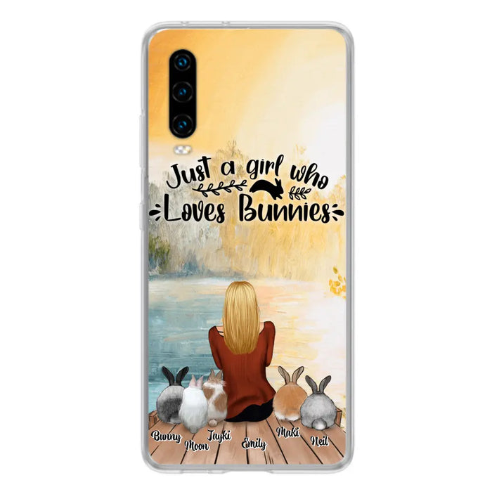 Personalized Rabbit Mom Phone Case - Gifts For Rabbit Lovers With Up to 5 Rabbits - Just A Gril Who Loves Bunnies