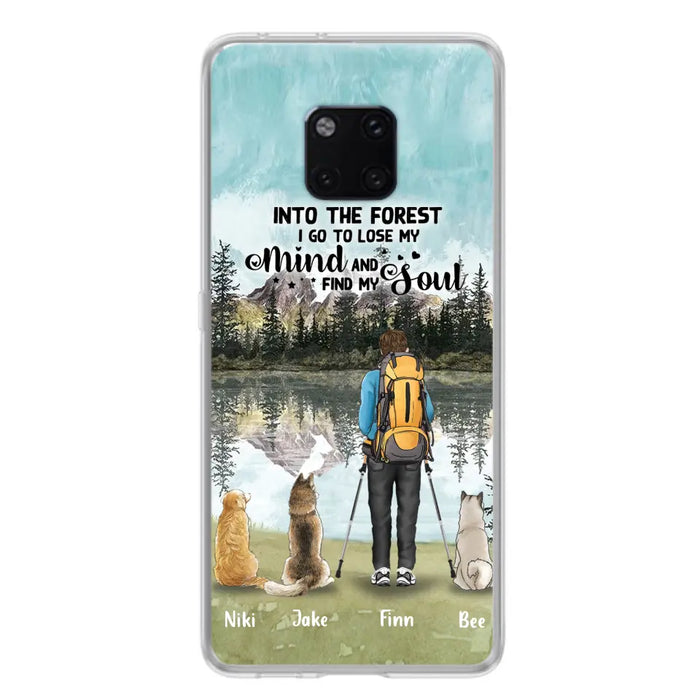 Personalized Solo Hiking With Dogs Phone Case - Woman/Man With Up to 3 Pets - Case For Xiaomi, Huawei and Oppo - Q67GXN