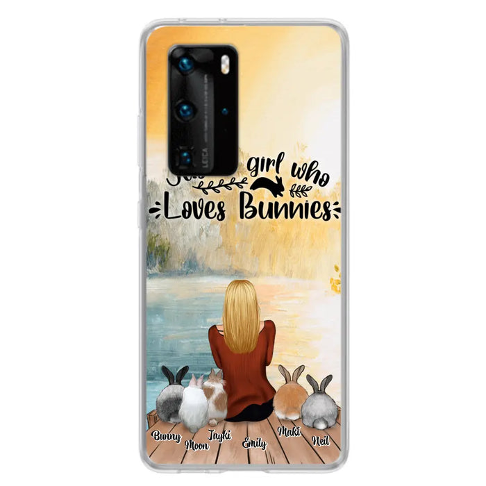 Personalized Rabbit Mom Phone Case - Gifts For Rabbit Lovers With Up to 5 Rabbits - Just A Gril Who Loves Bunnies