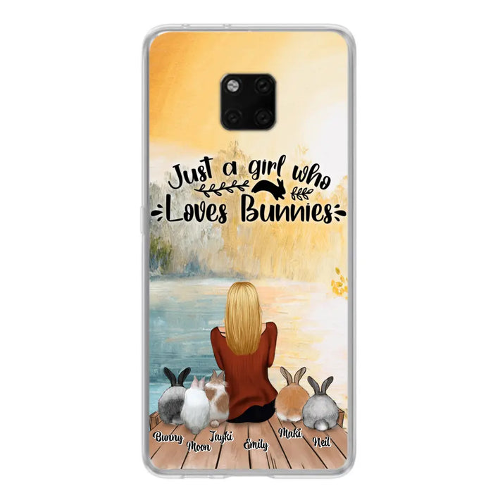 Personalized Rabbit Mom Phone Case - Gifts For Rabbit Lovers With Up to 5 Rabbits - Just A Gril Who Loves Bunnies