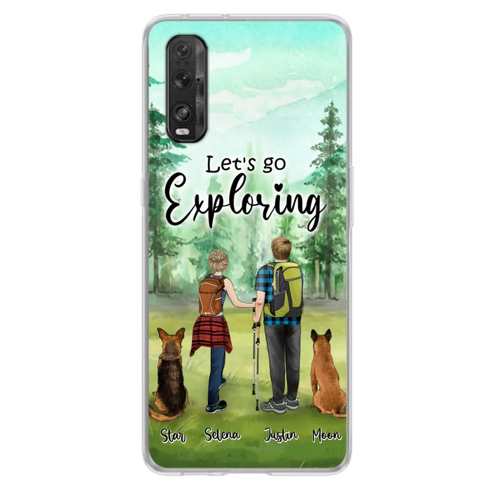 Personalized Trekking Woods Couple With Dogs Phone Case - Couple With Up to 2 Pets - Case For Xiaomi, Huawei and Oppo - 6CIAJ9