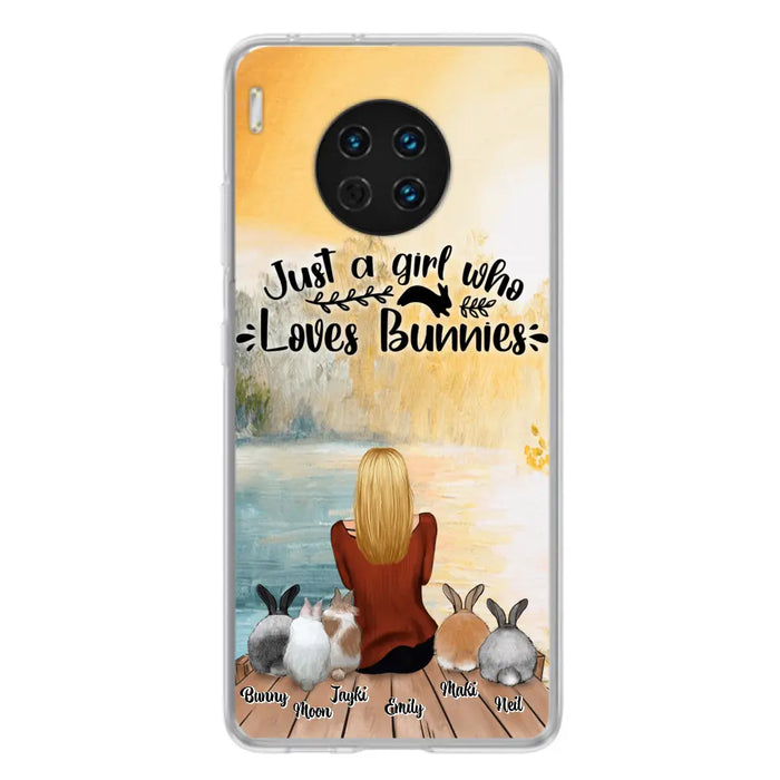 Personalized Rabbit Mom Phone Case - Gifts For Rabbit Lovers With Up to 5 Rabbits - Just A Gril Who Loves Bunnies