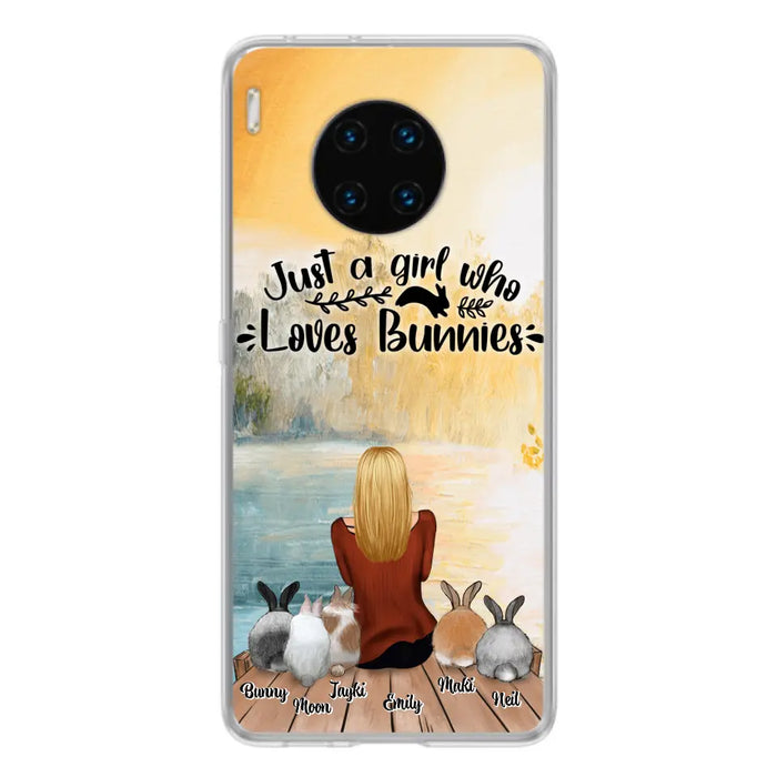 Personalized Rabbit Mom Phone Case - Gifts For Rabbit Lovers With Up to 5 Rabbits - Just A Gril Who Loves Bunnies