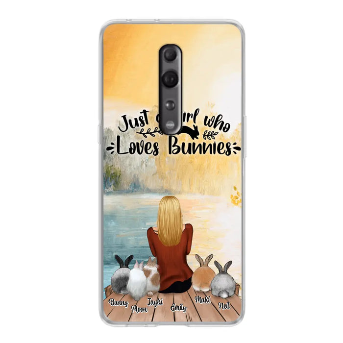 Personalized Rabbit Mom Phone Case - Gifts For Rabbit Lovers With Up to 5 Rabbits - Just A Gril Who Loves Bunnies