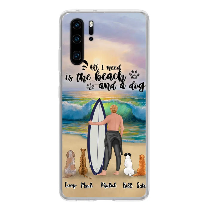 Personalized Surfing Phone Case - Woman/Man With Up to 4 Pets  - Phone Case For Xiaomi, Huawei and Oppo - CCS180