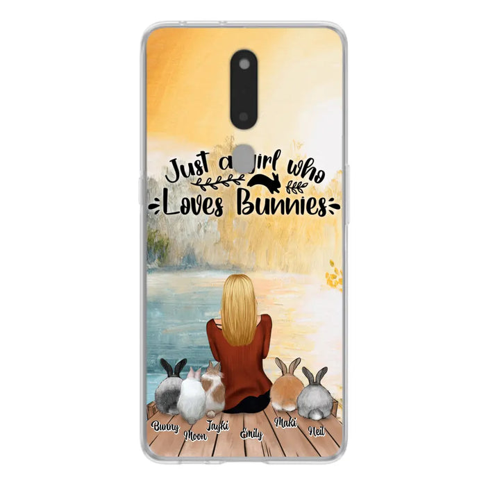 Personalized Rabbit Mom Phone Case - Gifts For Rabbit Lovers With Up to 5 Rabbits - Just A Gril Who Loves Bunnies