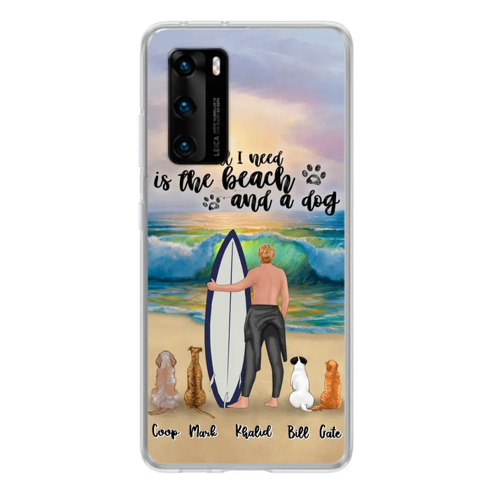 Personalized Surfing Phone Case - Woman/Man With Up to 4 Pets  - Phone Case For Xiaomi, Huawei and Oppo - CCS180