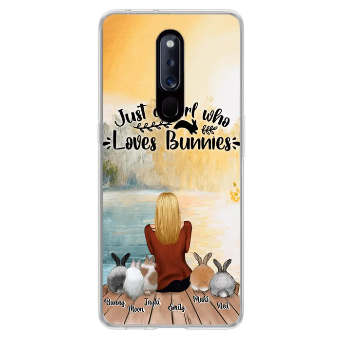 Personalized Rabbit Mom Phone Case - Gifts For Rabbit Lovers With Up to 5 Rabbits - Just A Gril Who Loves Bunnies