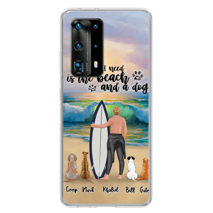 Personalized Surfing Phone Case - Woman/Man With Up to 4 Pets  - Phone Case For Xiaomi, Huawei and Oppo - CCS180