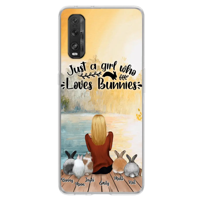 Personalized Rabbit Mom Phone Case - Gifts For Rabbit Lovers With Up to 5 Rabbits - Just A Gril Who Loves Bunnies
