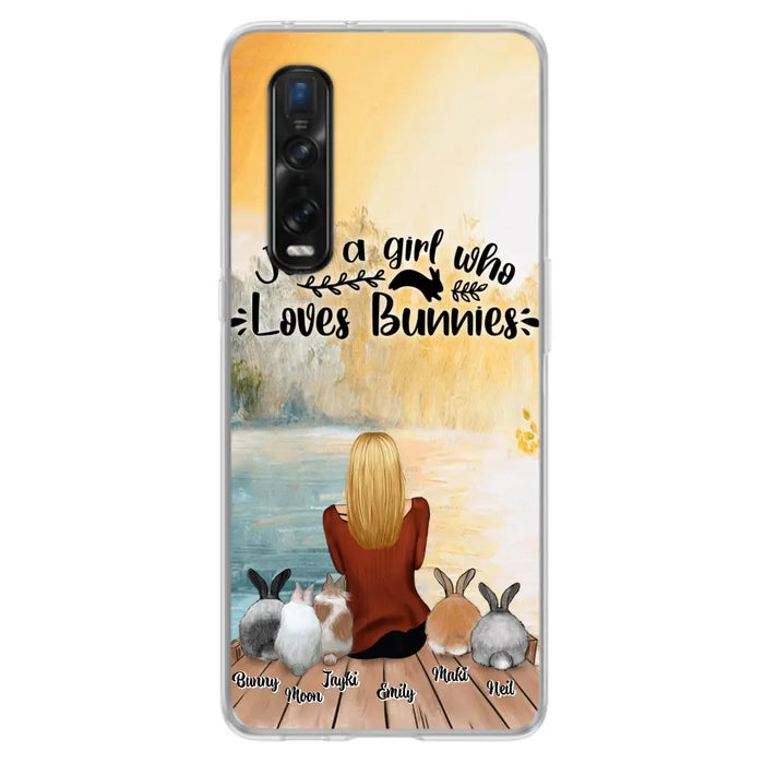 Personalized Rabbit Mom Phone Case - Gifts For Rabbit Lovers With Up to 5 Rabbits - Just A Gril Who Loves Bunnies