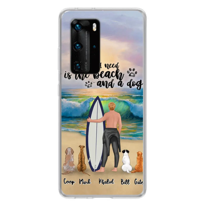 Personalized Surfing Phone Case - Woman/Man With Up to 4 Pets  - Phone Case For Xiaomi, Huawei and Oppo - CCS180