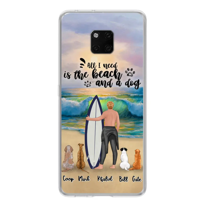 Personalized Surfing Phone Case - Woman/Man With Up to 4 Pets  - Phone Case For Xiaomi, Huawei and Oppo - CCS180