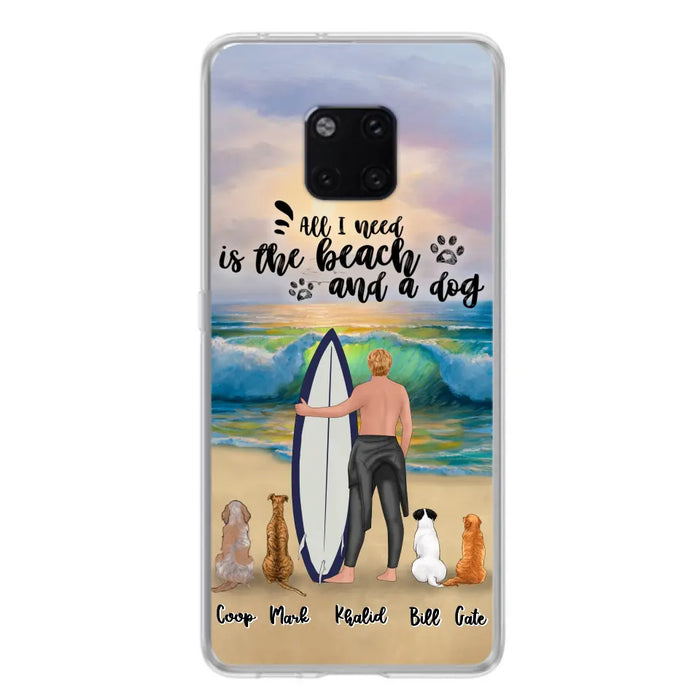 Personalized Surfing Phone Case - Woman/Man With Up to 4 Pets  - Phone Case For Xiaomi, Huawei and Oppo - CCS180