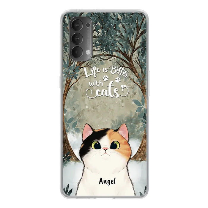 Personalized Cat Phone Case - Up to 6 Cats - Best Gift For Cat Lover - Life Is Better With Cats - Phone Case For  Xiaomi, Oppo And Huawei