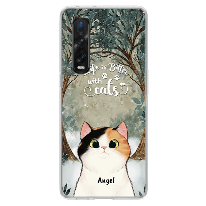 Personalized Cat Phone Case - Up to 6 Cats - Best Gift For Cat Lover - Life Is Better With Cats - Phone Case For  Xiaomi, Oppo And Huawei