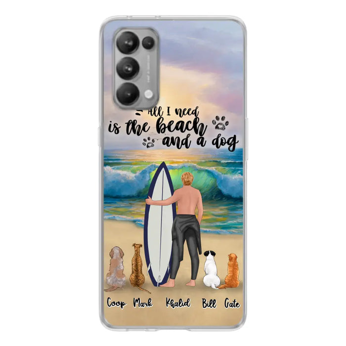 Personalized Surfing Phone Case - Woman/Man With Up to 4 Pets  - Phone Case For Xiaomi, Huawei and Oppo - CCS180