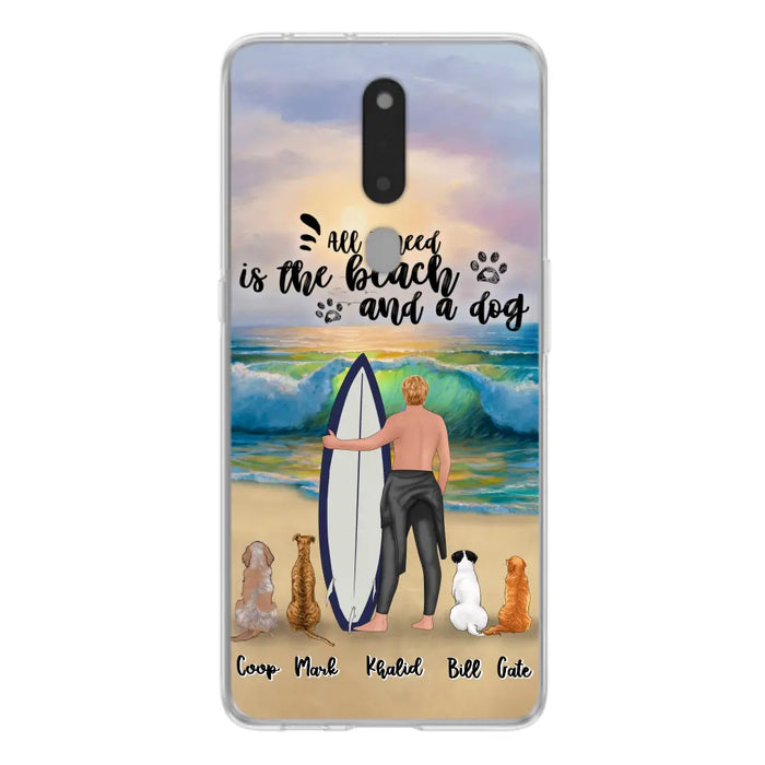 Personalized Surfing Phone Case - Woman/Man With Up to 4 Pets  - Phone Case For Xiaomi, Huawei and Oppo - CCS180