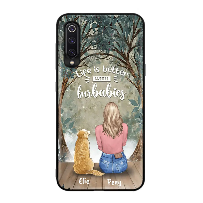Personalized Pet Mom Phone Case - Girl With Up to 5 Pets - Life Is Better With Furbabies - Case For Xiaomi, Oppo And Huawei