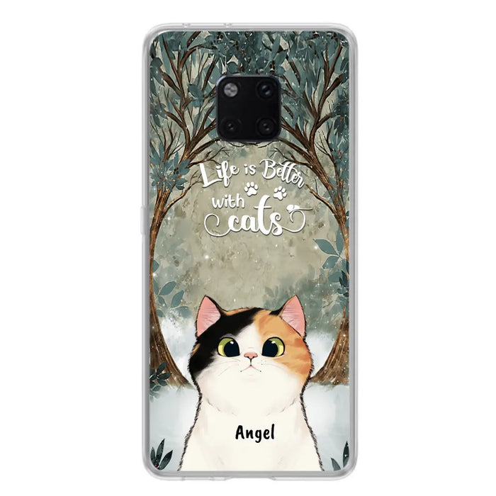 Personalized Cat Phone Case - Up to 6 Cats - Best Gift For Cat Lover - Life Is Better With Cats - Phone Case For  Xiaomi, Oppo And Huawei