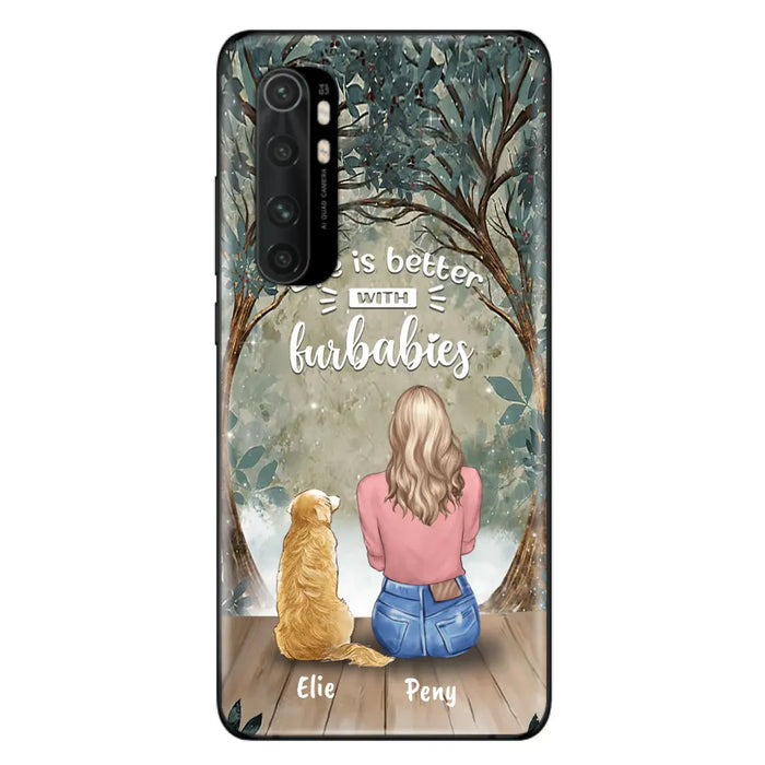 Personalized Pet Mom Phone Case - Girl With Up to 5 Pets - Life Is Better With Furbabies - Case For Xiaomi, Oppo And Huawei