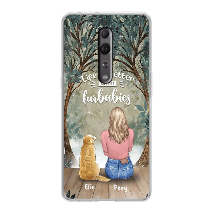 Personalized Pet Mom Phone Case - Girl With Up to 5 Pets - Life Is Better With Furbabies - Case For Xiaomi, Oppo And Huawei
