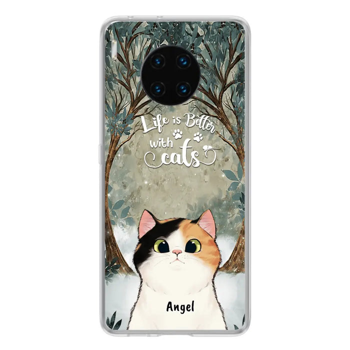 Personalized Cat Phone Case - Up to 6 Cats - Best Gift For Cat Lover - Life Is Better With Cats - Phone Case For  Xiaomi, Oppo And Huawei
