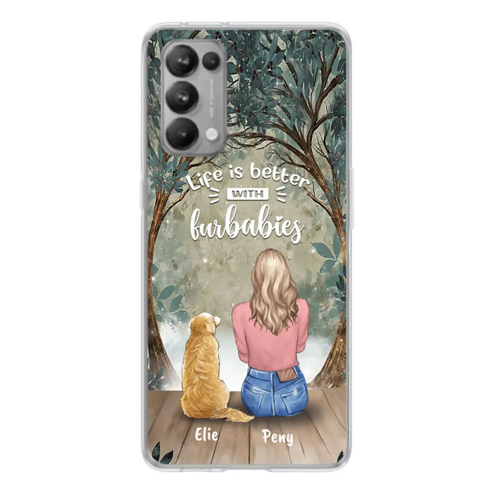 Personalized Pet Mom Phone Case - Girl With Up to 5 Pets - Life Is Better With Furbabies - Case For Xiaomi, Oppo And Huawei