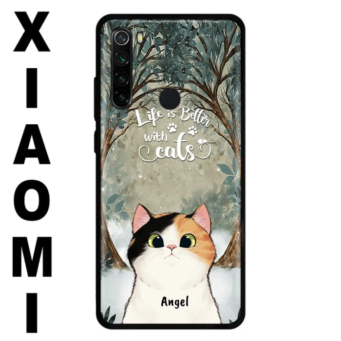 Personalized Cat Phone Case - Up to 6 Cats - Best Gift For Cat Lover - Life Is Better With Cats - Phone Case For  Xiaomi, Oppo And Huawei