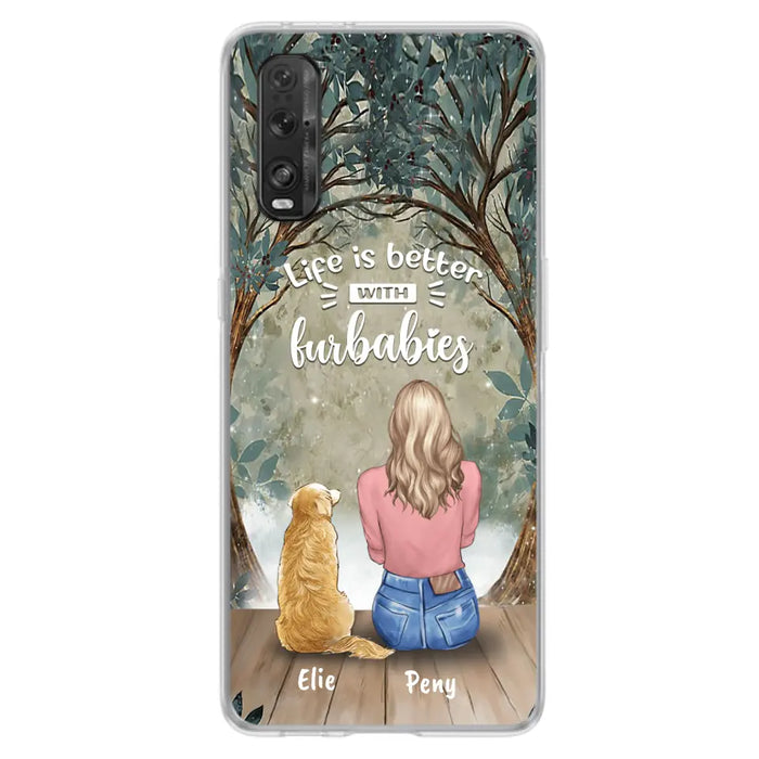 Personalized Pet Mom Phone Case - Girl With Up to 5 Pets - Life Is Better With Furbabies - Case For Xiaomi, Oppo And Huawei