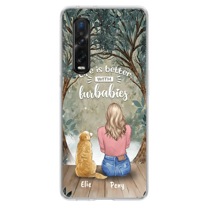 Personalized Pet Mom Phone Case - Girl With Up to 5 Pets - Life Is Better With Furbabies - Case For Xiaomi, Oppo And Huawei