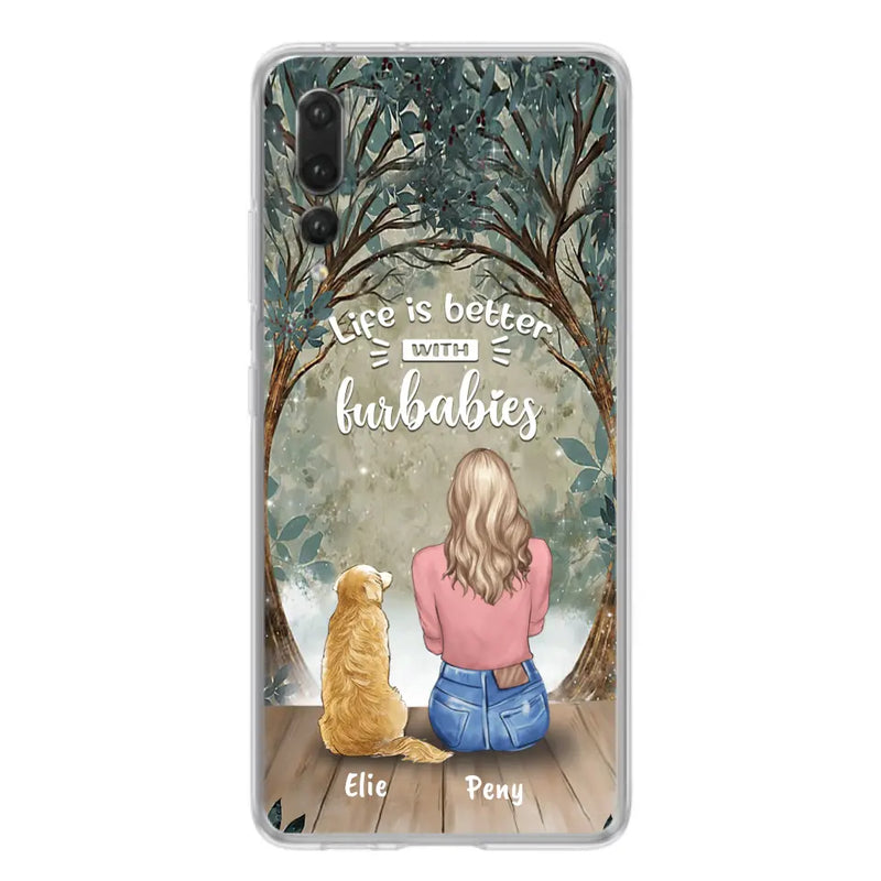 Personalized Pet Mom Phone Case - Girl With Up to 5 Pets - Life Is Better With Furbabies - Case For Xiaomi, Oppo And Huawei