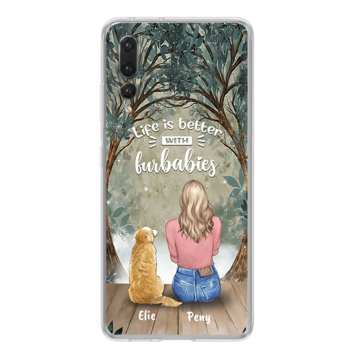 Personalized Pet Mom Phone Case - Girl With Up to 5 Pets - Life Is Better With Furbabies - Case For Xiaomi, Oppo And Huawei