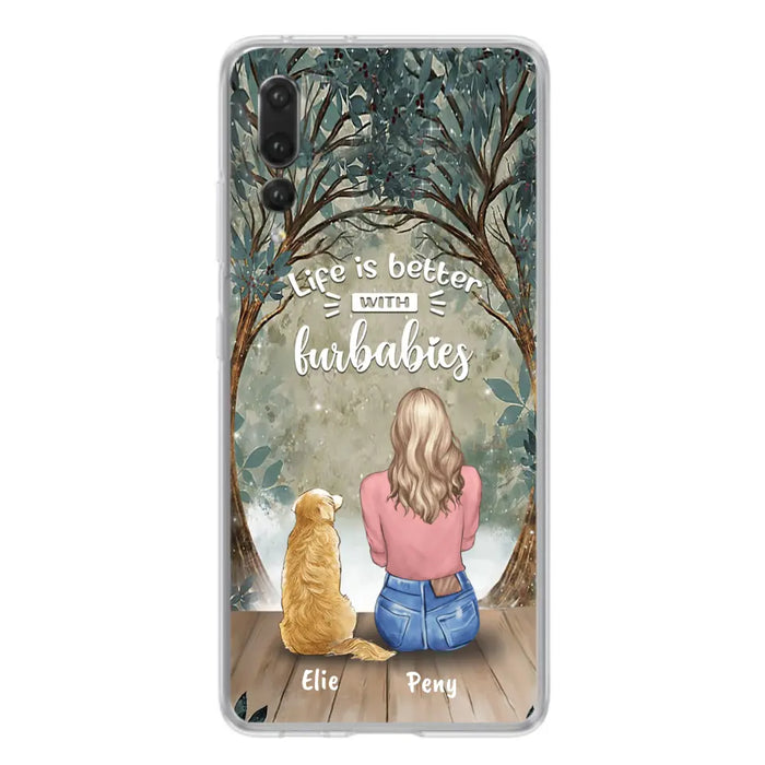 Personalized Pet Mom Phone Case - Girl With Up to 5 Pets - Life Is Better With Furbabies - Case For Xiaomi, Oppo And Huawei