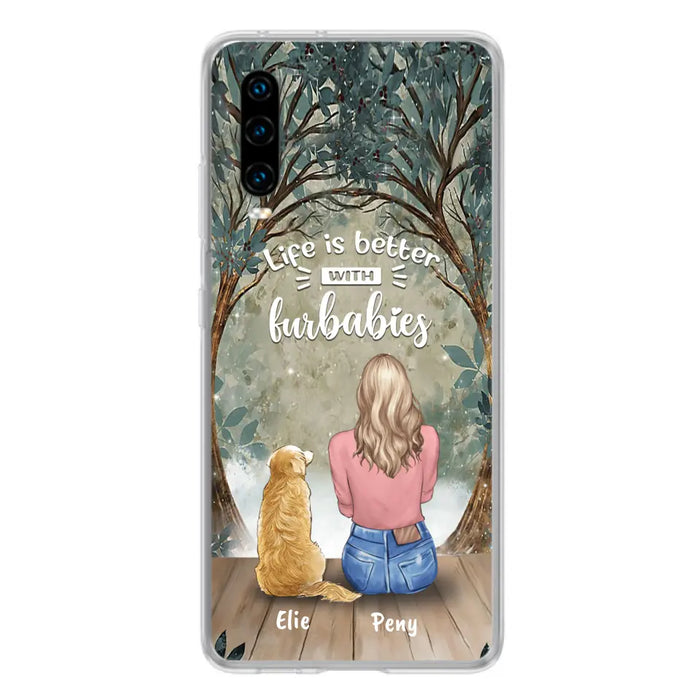 Personalized Pet Mom Phone Case - Girl With Up to 5 Pets - Life Is Better With Furbabies - Case For Xiaomi, Oppo And Huawei