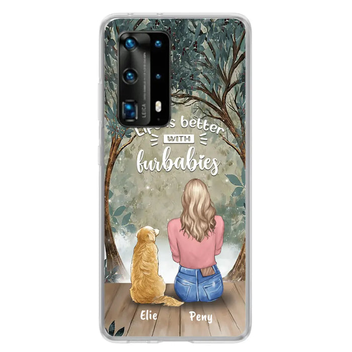 Personalized Pet Mom Phone Case - Girl With Up to 5 Pets - Life Is Better With Furbabies - Case For Xiaomi, Oppo And Huawei