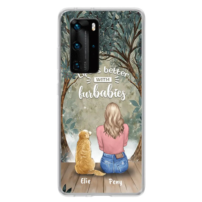 Personalized Pet Mom Phone Case - Girl With Up to 5 Pets - Life Is Better With Furbabies - Case For Xiaomi, Oppo And Huawei