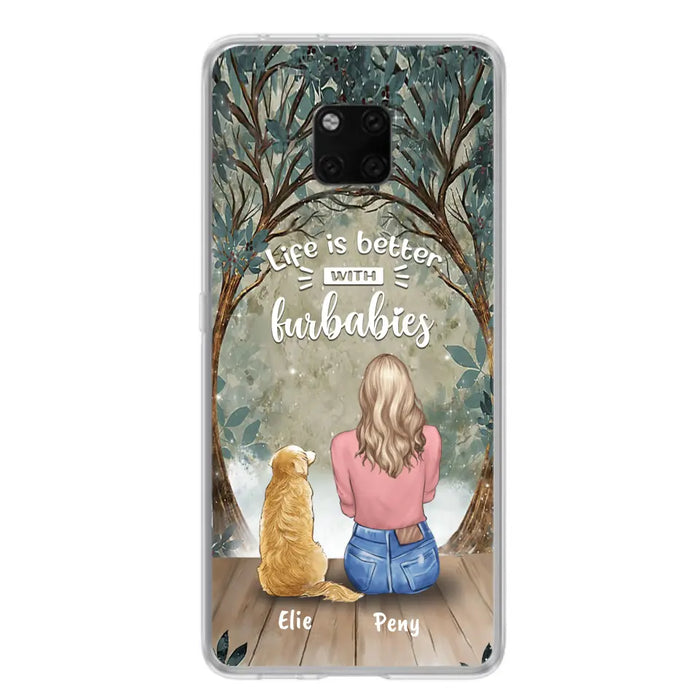 Personalized Pet Mom Phone Case - Girl With Up to 5 Pets - Life Is Better With Furbabies - Case For Xiaomi, Oppo And Huawei