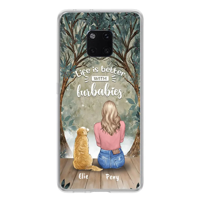 Personalized Pet Mom Phone Case - Girl With Up to 5 Pets - Life Is Better With Furbabies - Case For Xiaomi, Oppo And Huawei