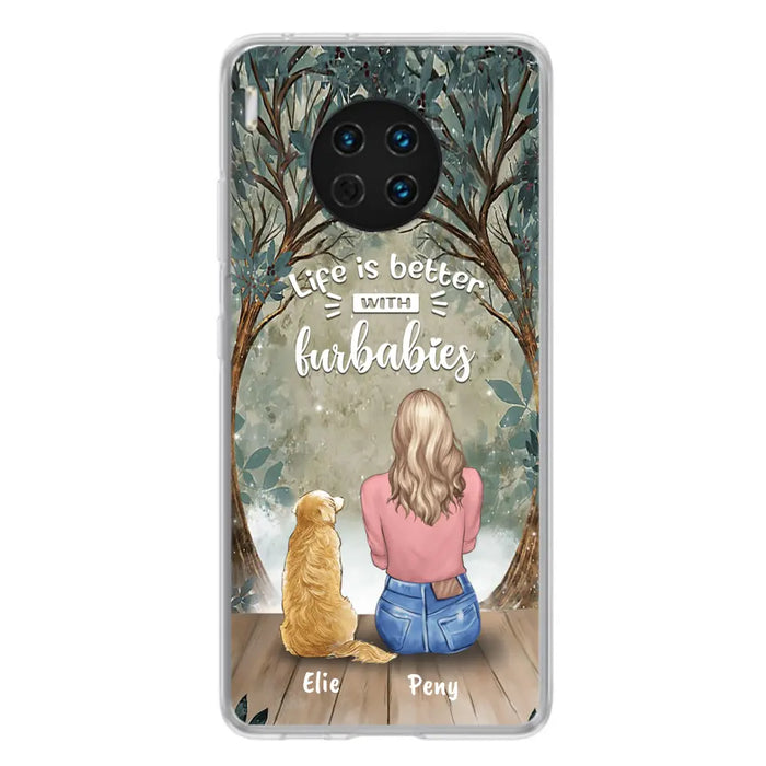 Personalized Pet Mom Phone Case - Girl With Up to 5 Pets - Life Is Better With Furbabies - Case For Xiaomi, Oppo And Huawei