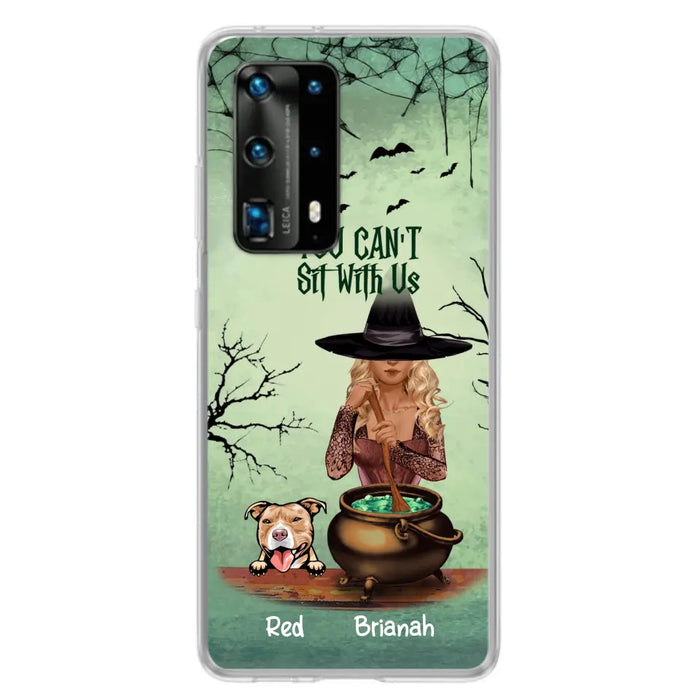 Personalized Dog And Witch Phone Case - Up to 4 Dogs - You Can't Sit With Us - Phone Case For Xiaomi, Huawei and Oppo