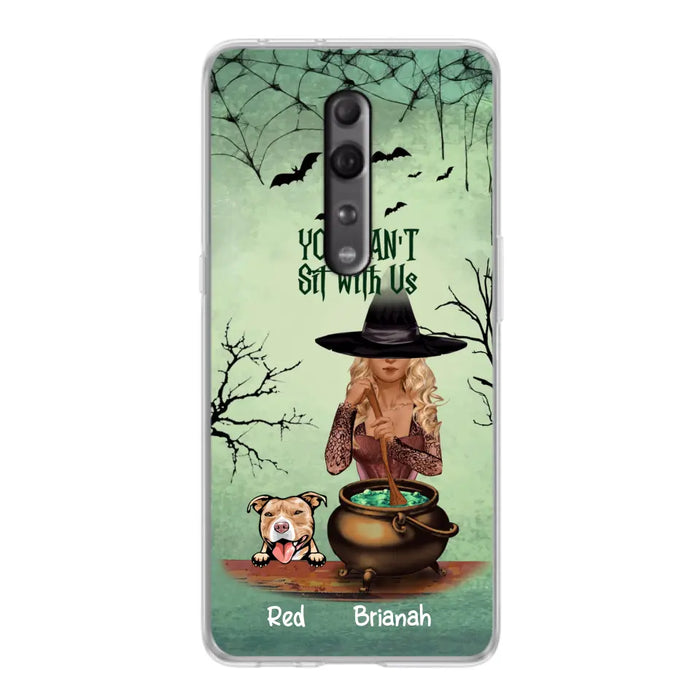 Personalized Dog And Witch Phone Case - Up to 4 Dogs - You Can't Sit With Us - Phone Case For Xiaomi, Huawei and Oppo